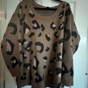 Torrid 3 tan and leopard print sweater